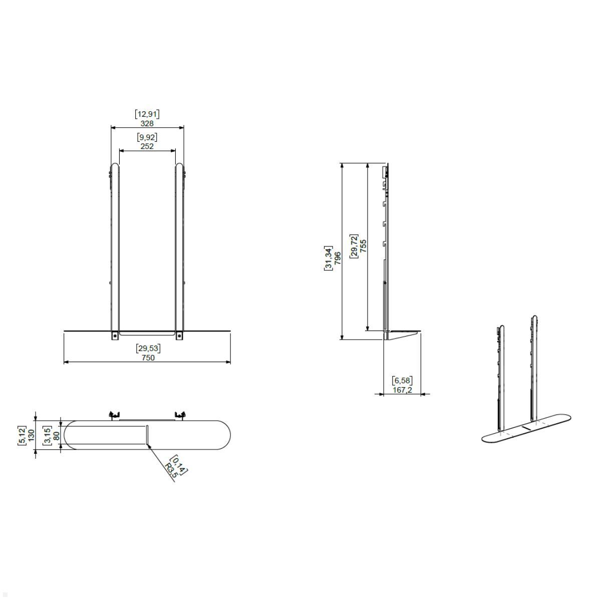 SMS Zubehör Hängeregal für EVER350 und 620, schwarz (16-104-1), Skizze SMS Zubehör Hängeregal für EVER350 und 620, schwarz (16-104-1), Skizze