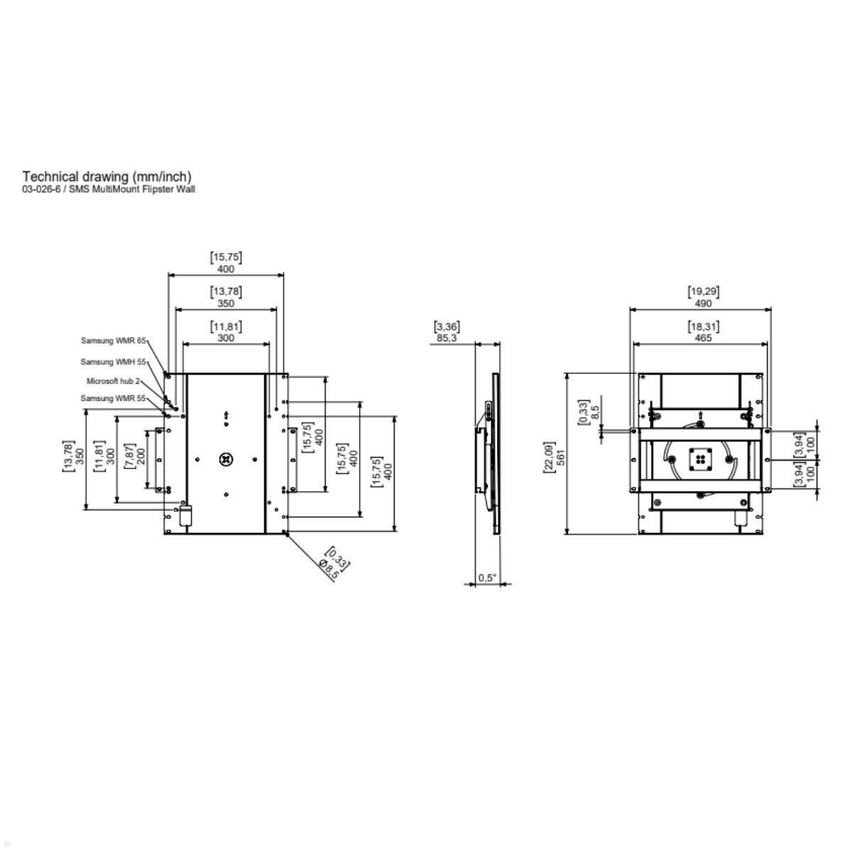 SMS SOPORTE PARED ICON FLIPSTER MONITOR ROTABLE HASTA 55