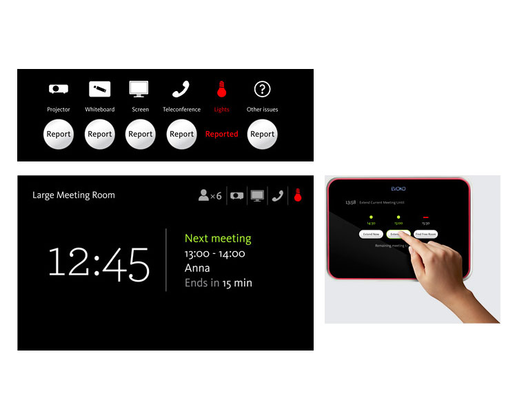 Evoko Raummanager Raumbuchungsystem digitales Türschild