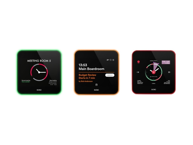 Evoko LISO Raumbuchungssystem digitales Türschild (ERM2001) Buchungsstatus