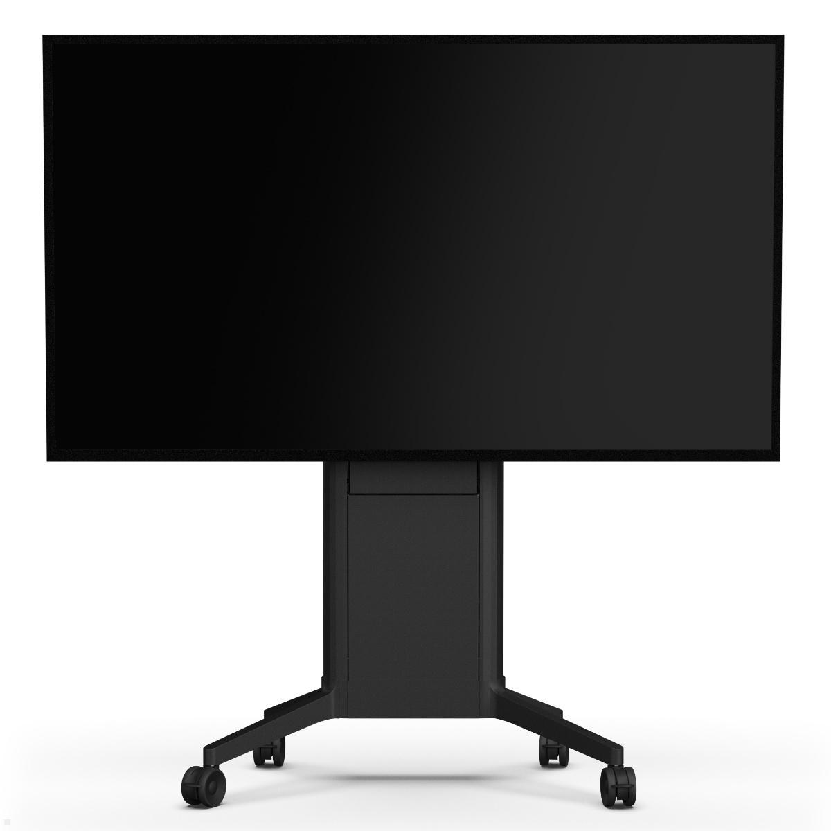 SMS EVER350 mobiler TV Ständer 86 Zoll, Alu Cover schwarz (16-004-1C), mit Bildschirm